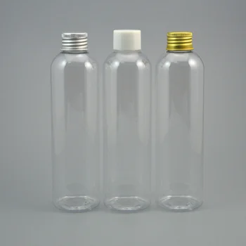 30pc/veliko 250 ml prozorne Plastike Ličila Steklenico Vode, navoj, Prazen Toner Posoda, ki se lahko ponovno polnijo Losjon za Steklenice ,Aluminijaste Vrh