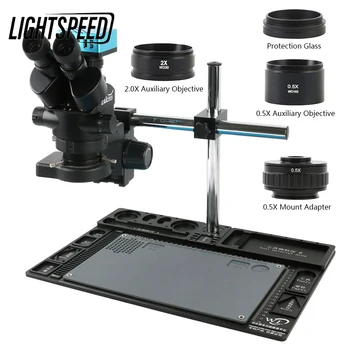 3,5 X-90X Simul-Osrednja Trinocular Stereo Mikroskop UHD 4K SONY IMX334 HDMI Video Industrijske Merjenje Fotoaparat Za PCB Spajkanje