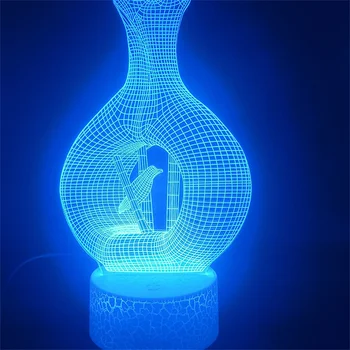 3D Noč Svetlobe Ustvarjalne Led namizne Svetilke Iluzijo Hologram Pisane Luči Ptica Steklenico Dnevna Soba Dekoracijo Rojstni dan Darila