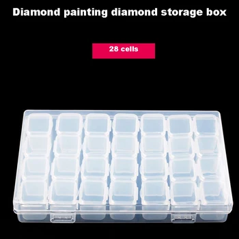 1Pcs Diamond Slikarstvo Diamond Shranjevanje Škatla Z 28 Oddelkov In 12 Oddelkov Se Lahko Odpre Samostojno