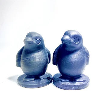 Naravno Ročno Obrt Priljubljena Zdravilnimi Kristali Kamni Črni Obsidian Pingvin Carving Obrti Okraski Za Darilo LSY