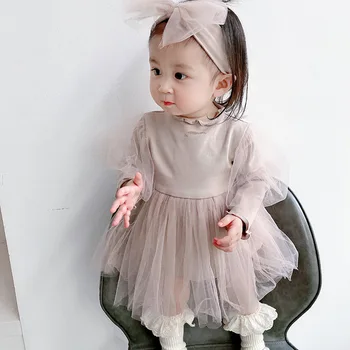 Čipke Dekleta Obleko Newborn Baby Dekleta Romper Obleka Princess Krst Obleke 2022 Pomlad Obleko Dekle Obleko Za 1. Rojstni dan