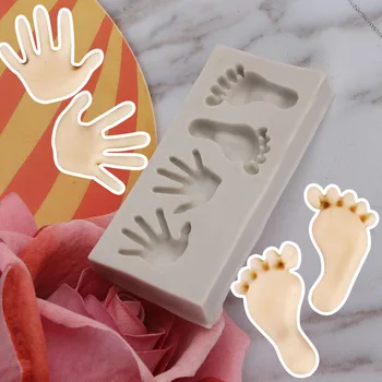 1pc Mini Noge ročno Oblikovane Silikonske Bakeware Torto Plesni Baby Fondat Torto Dekoracijo