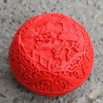 Lepe Kitajske Tradicionalne Tehnologije Rdeče Lacquerware Lepa Pokrajina Ugoden Nakit Polje