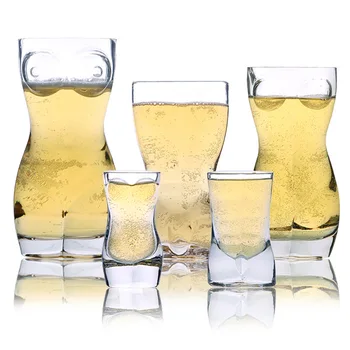 3D Ustvarjalne Oblike Telesa Stekleni Pokal Viski Kozarci Vina Strel Stekleni Pokal Seksi Dama Moške Oblike Telesa Pivo Skodelico za Vodka, Viski in Pivo