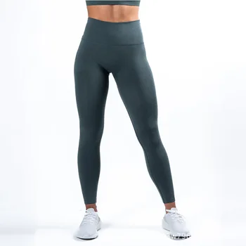 Brezšivne športne hlače visoko pasu Potisnite hip fitnes hlače šport Stretch Dokolenke Fitnes Hlače Telovadnici Športne Joga Hlače