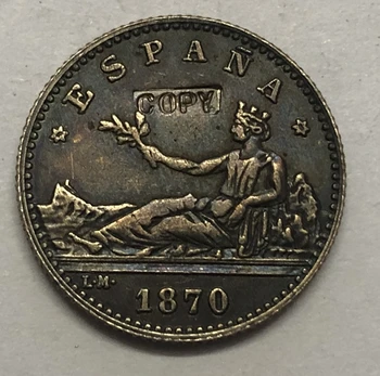 1870 Španija 50 Centimos Kopija Kovanca