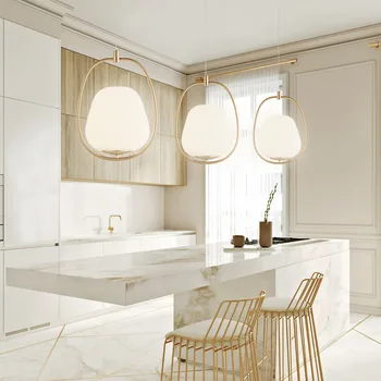 Preprost postmoderni stekleno kroglo lestenec, Nordijska slog je restavracija, lestenec, sobi doma LED lestenec.