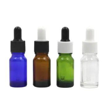 10 ml 50pcs modra/clear/zelena/rjava steklenička za eterično olje, tekoče serum obnovitveni kompleks za nego kože, kozmetične embalaže