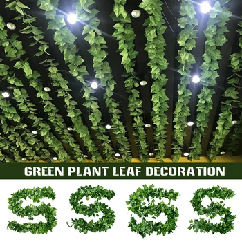Simulacija Zelene Listnate Rastline Rattan Osebno Wall Art Viseči Okras za Dom, Vrt, Dvorišče nerg