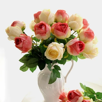 California Umetno Rose Svile Obrti Cvetje Pravi Dotik Cvetje Za Poroko, Božič Soba Decoration6 Barve Poceni Prodajo .