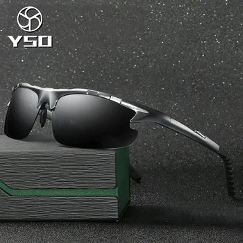 YSO Modna sončna Očala Moških UV400 Aluminija, Magnezija Okvir Moških Polarizirana sončna Očala Vožnje Očala Očala Za Moške 8123