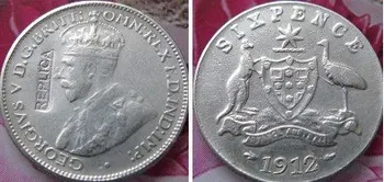 Avstralija šest penijev 1912 kopijo kovancev