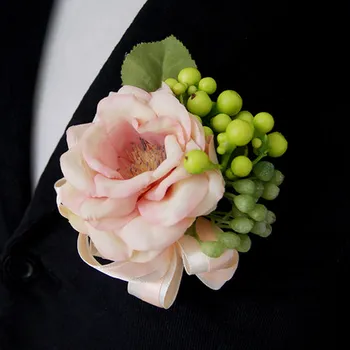 4pcs/ veliko letnik umetno camellia cvet nevesta / Ženina boutonniere poroka poročni corsage najboljši človek družice corsages