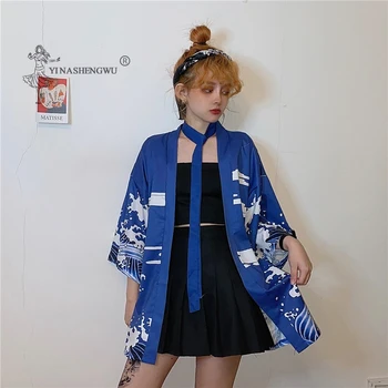 Japonski Kimonos Nekaj Samurai Bluze Unisex Oblačila Tradicionalna Japonska Ženska Harajuku Vrhovi Yukata Haori Plašč Jopico Kostumi