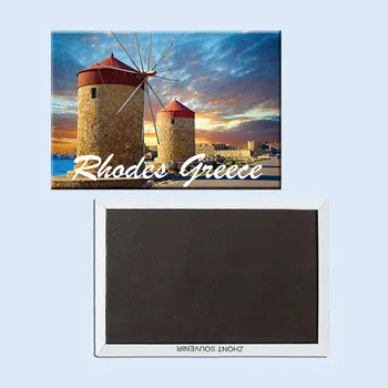 UNESCOV seznam Svetovne Dediščine mlini na veter in stene Rodos, Grčija.Magneti 21547