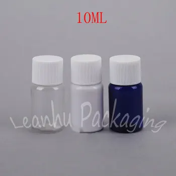 10 ML Bela / Modra / Prozorno Plastično Steklenico , 10CC Losjon / Toner Vzorec Sub-stekleničenje , Prazne Kozmetični Posodo