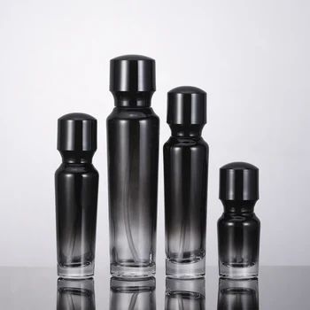 50 ml črna steklenička s pumpico za losjon/emulzija/serum/tekočina essence/fundacija kože, Kozmetične Embalaže
