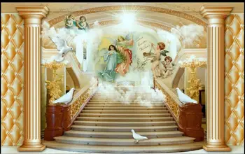 Po meri photo 3d ozadje Evropske arhitekture stopnicah angel doma dekor dnevne sobe 3d stenske freske tapete za stene, 3 d