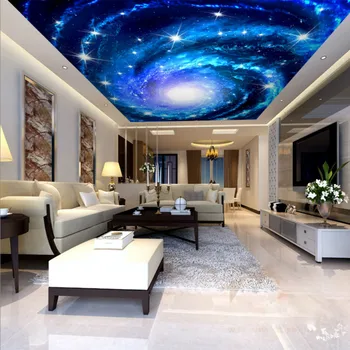Po meri veliki meri strop KTV Star Hotel bar non-woven 3D ozadje 3D fantasy tema stropni freski