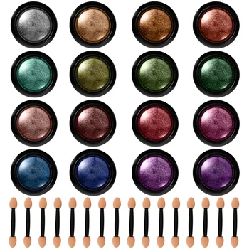 16 Kozarci Chrome Laki V Prahu Kovinskih Nail Art V Prahu Ogledalo Učinek Manikura Pigment Z 16 Kos Senčilo Palice