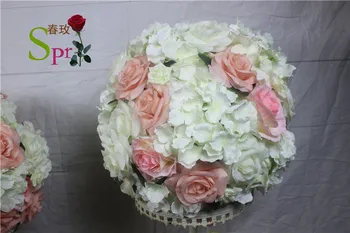 SPR Brezplačna dostava popolno žogo. poroka cvetje umetno poroko cvetlični stoji cvet žogo dekoracijo umetnih rose