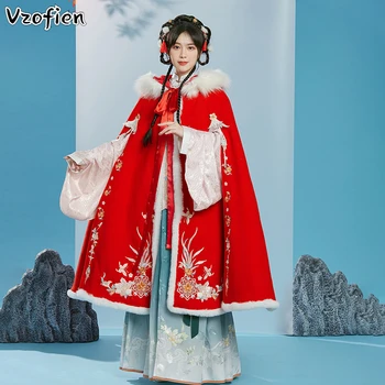Tradicionalna Kitajska Obleka Hanfu Plašč Tang Bo Ustrezala Vila Kostum Debeline Suknji Stari Plašč Folk Stopnji Uspešnosti Plašč