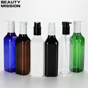 Nov Prihod Kartuša 300 ML X 20 Tekoče Milo Kvadratnih Steklenice S Plastično Losjon Črpalka Šampon Gel za Prhanje Potovanje Velikosti PET Plastenk