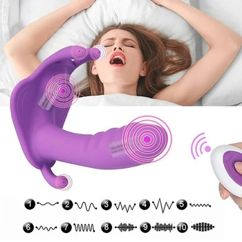 Nosljivi Dildo, Vibrator G Spot Klitoris Stimulator Metulj Vibracijske Hlačke Erotične Igrače za Odrasle Igrača za Ženske, Orgazem Masturbator