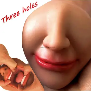 3 v 1 Umetni Silikonski Moški Masturbator Pokal Žep Muco Sex Igrača za Moške pravi Realistična Vagina za moške 18+ Erotics Usta 3D