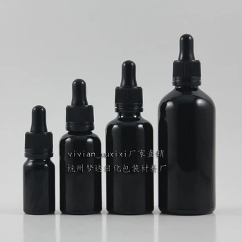 debelo 50pcs 30ml svetlečim črnim kapalko steklenici s črno plastično zaporko,1oz kapalko eterično olje, steklenica,kozmetični posodo