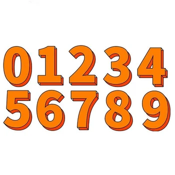 Osebno Avto Nalepke za Oranžno Številko 0-9 Grafični Vinil DIY Decals Steno, Vrata DIY Nepremočljiva Auto Nalepko Kk13* * 10 cm