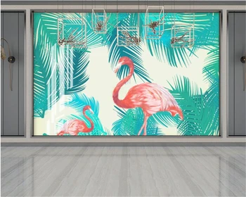 Ozadje po meri foto flamingo deževnega gozda rastline doma dekoracijo dnevne sobe, spalnice zidana TV ozadju stene 3d ozadje