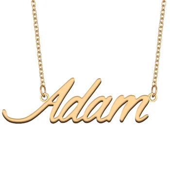 Ogrlica z Imenom Adam, za Njegovo Njen Družinski Član Najboljši Prijatelj Rojstni dan Darila na Božični Mati Dan Valentinovo