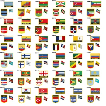 Bocvana Butan Nemčija Francija Fidži Finska Kongo Kuba Koreja zastavo obliž značko 3pcs Niz Popravkov za Oblačila DIY Dekoracijo