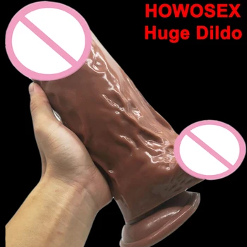 HOWOSEX 8,5 CM Dia Prevelike Realne Dildos Ogromen Mehak Penis priseska Debele Falos Erotično Dick Sex Igrače za Ženske