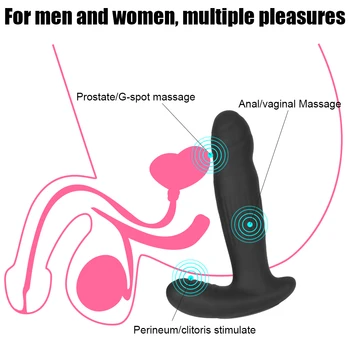 Samodejno Mahati Vibrator 34 mm Analni Čep Za Moške Prostate Massager Ženske Vaginalne Kroglice Stimulator Klitorisa Rit Čepi za Sex Igrače