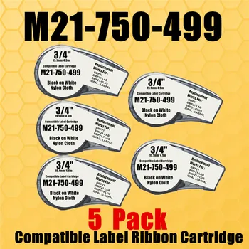 1~5PK Združljiv Oznaka Maker za M21-750-499 tiskalna Kartuša Črna na Belem 19,1 mm Najlon Krpo Patch Panel in Žice in Kabla Oznak