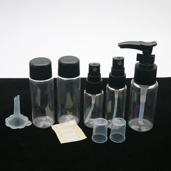 7pc/Set Mini Travel Ličila Obraz Kozmetične Kreme Pot Steklenice Prozorni Plastični Dodatki za Potovanja Prazno Make Up Posoda za Steklenico