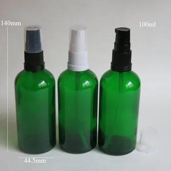 debelo 100 kozarcev 100 ml Zeleni Steklenici Z Losjon Črpalka, 100 ml prazno Eterično Olje, Steklenica, 100 ml Prazno Pakiranje Steklenic