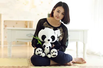 velika 40 cm panda plišastih igrač, mati & otrok panda z bambusa lutka darilo za rojstni dan, Božič darilo w6696