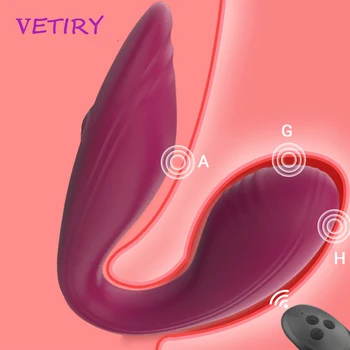 Daljinski upravljalnik Hlačke Vibrator Nosljivi Dildo Ženski Masturbator G-spot U Tip Pari, Vibratorji Klitoris Stimulator Seks Igrače