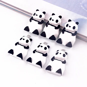 3pcs Zelo Luštna Origami Panda Smolo Čare Broška Obliž Ugotovitve Japonska DIY Obrti Keychain Obesek Nakit Bedels, zaradi Česar