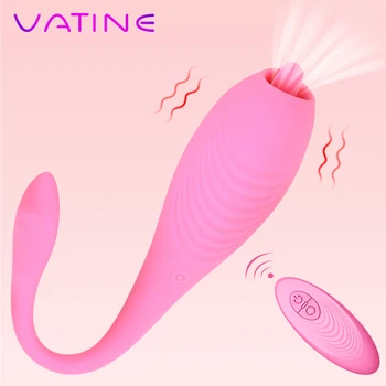 VATINE 7 Način Oralni Seks Vibrator Jezika z vibriranjem Ženska Nastavek Sesanju Sex Igrače Za Ženske Klitoris Stimulator Ustni Lizanje