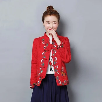 Kitajsko Novo Leto Oblačila Za Ženske Shanghai Tang Oblačila, Vezenje Plašč Mandarin Suknjič Cheongsam Ženske Kitajski Vrhovi FF2479
