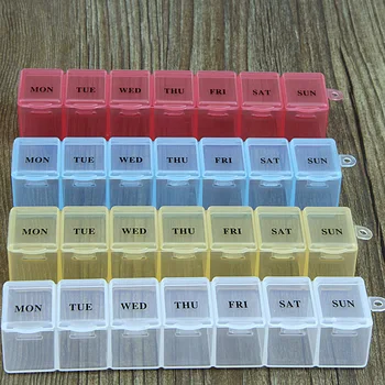 Prenosni Pill Box Za Shranjevanje Razpršilnik 7 Dni Tabletke Primeru Mini Tedensko Tablet Tableto Zdravila Polje Imetnik Shranjevanje Tabletke Organizator