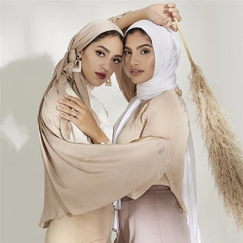 Šifon Muslimanska Oblačila Hidžab Šal Ženske Turban Jersey Hijabs Šal Rute Islam Echarpe Foulard Mousseline Femme Bufanda Sjaal Szalik