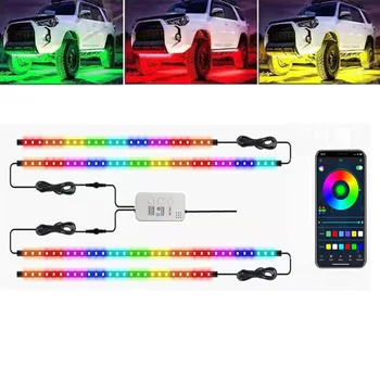 Avto LED Ohišje iz Ozadja Avto Neonskih Luči RGB Multicolor Prilagodljiv Teče Svetlobni Trakovi na Prostem Nepremočljiva Okolja Vzdušje Lučka