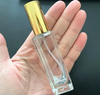10pcs Empty18ml prozornega Stekla Parfum Škropilnica Razpršilo Steklenico z Zlato Kritje Kozmetični Tekoči Posoda