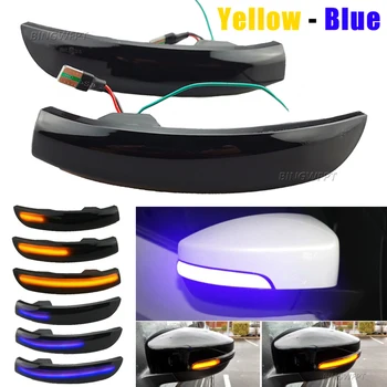 2PCS Teče Voda Blinker Svetlobe Bicolor LED Dinamični Vključite Signal Blinker Luč Za Ford Kuga Pobeg EcoSport 2013 2014 2015-2018
